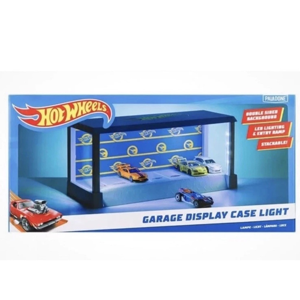 HOT WHEELS LED Lighted Garage Stackable Display Case USB Or Battery Operated New
